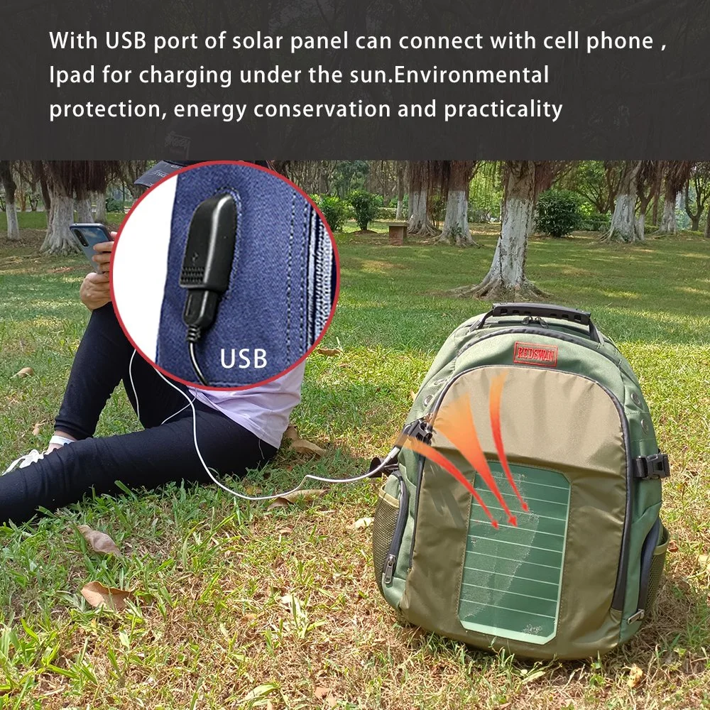 Preferred 5W Solar Backpack with USB Charger Backpack, School Backpack, Voltaic Backpack with LED Light RS-190203-5