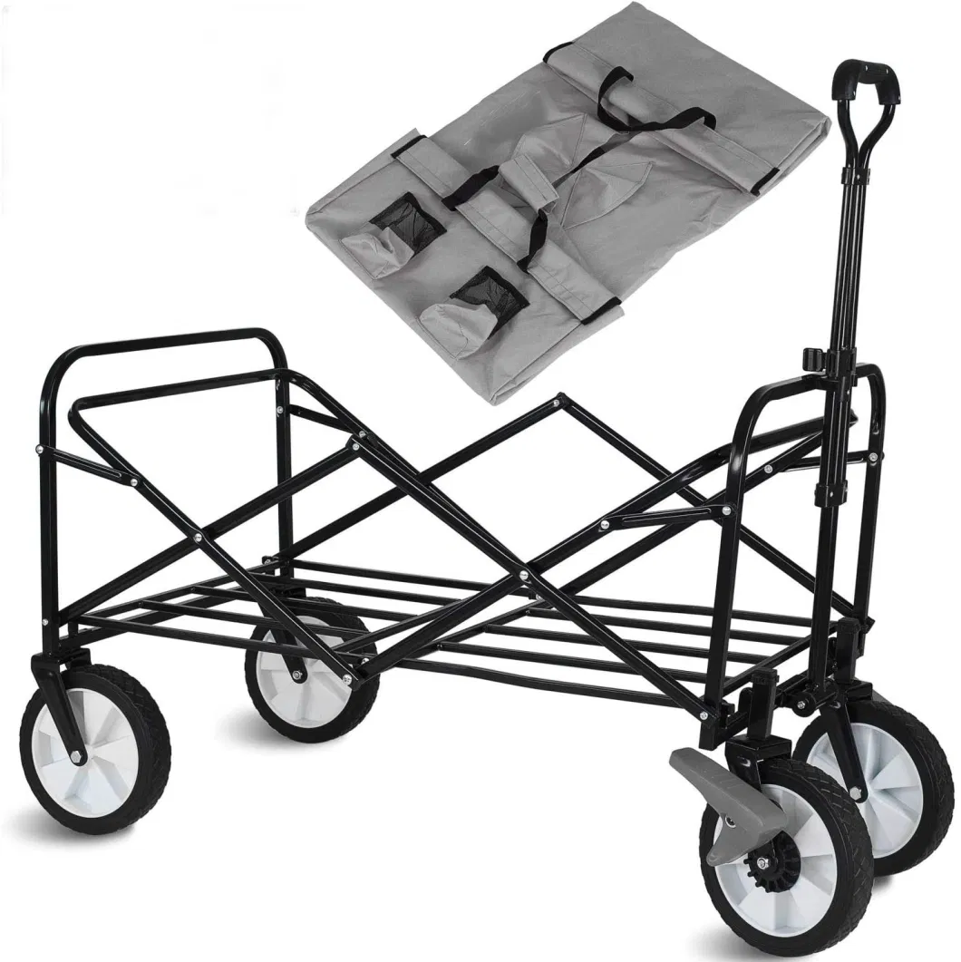 Heavy Duty Collapsible Steel Frame Folding Utility Garden Wagon Outdoor Cart