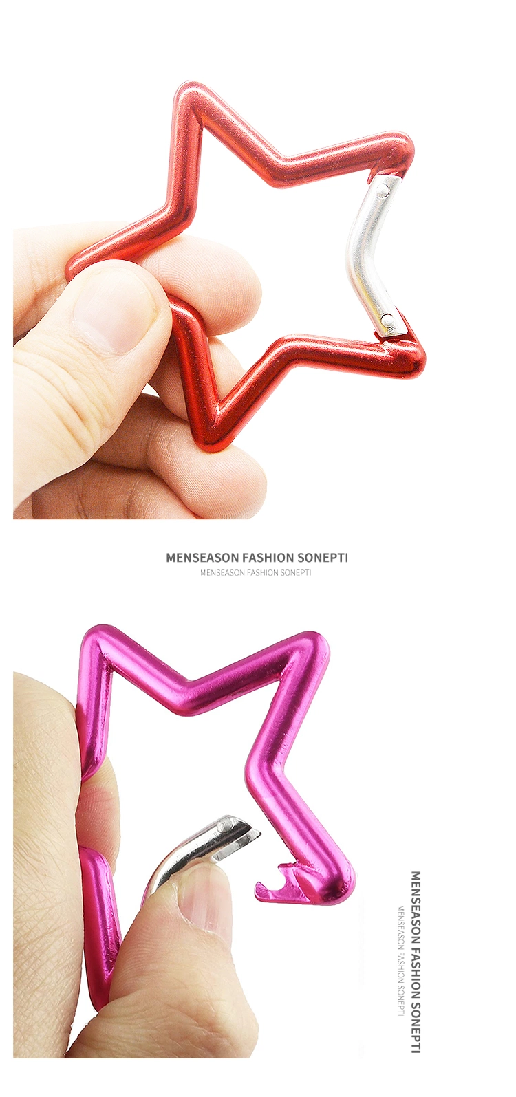 Multicolor Carabiners Hook Heart Shape Clips Camping Accessories