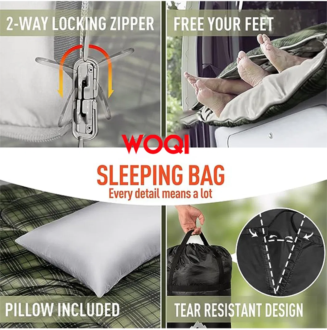 Woqi Adult Envelope Sleeping Bag Season Sleeping Bag Camping Hiking Backpack