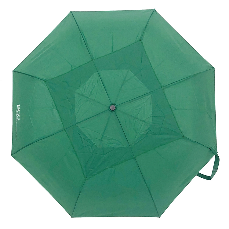 High Quality Promotion Double Canpoy Windproof Vented Automatic 3 Fold Outdoor Umbrella for Camping