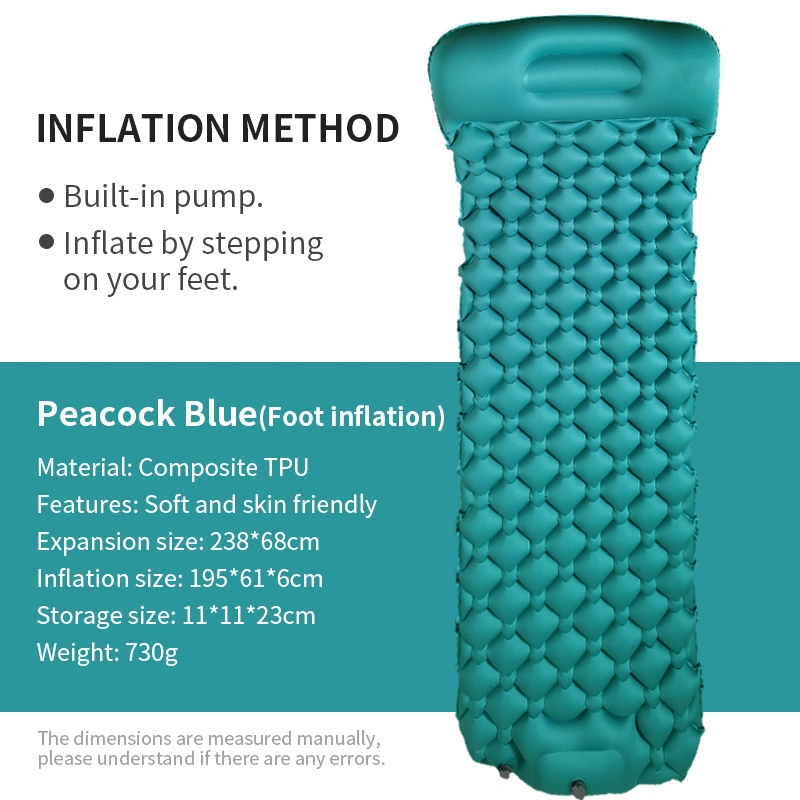 Self Inflating TPU Air Mattress Wholesale Inflatable Sleeping Pad Custom Portable Camping Mat