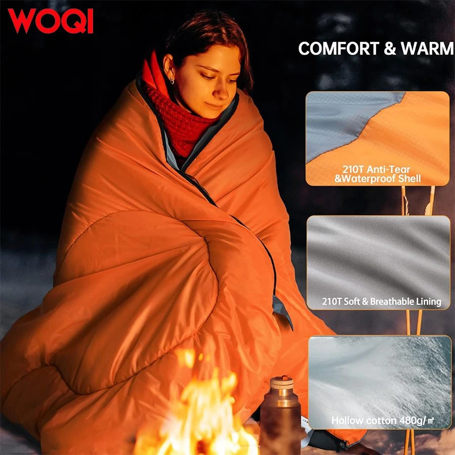 Woqi Lightweight Backpacking Compact Camping Envelope Sleeping Bags for Adults