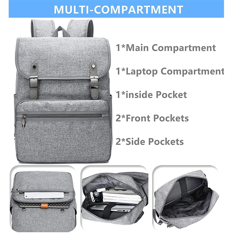 Vintage Water Resistant Durable Laptop School Bag Wholesale High Quality Custom Design Backpack for Unisex