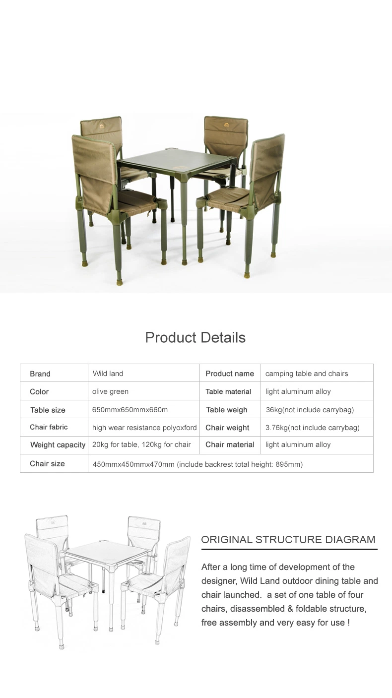 Wild Land Outdoor Folding Camping Table Alu. Table Outdoor Furniture