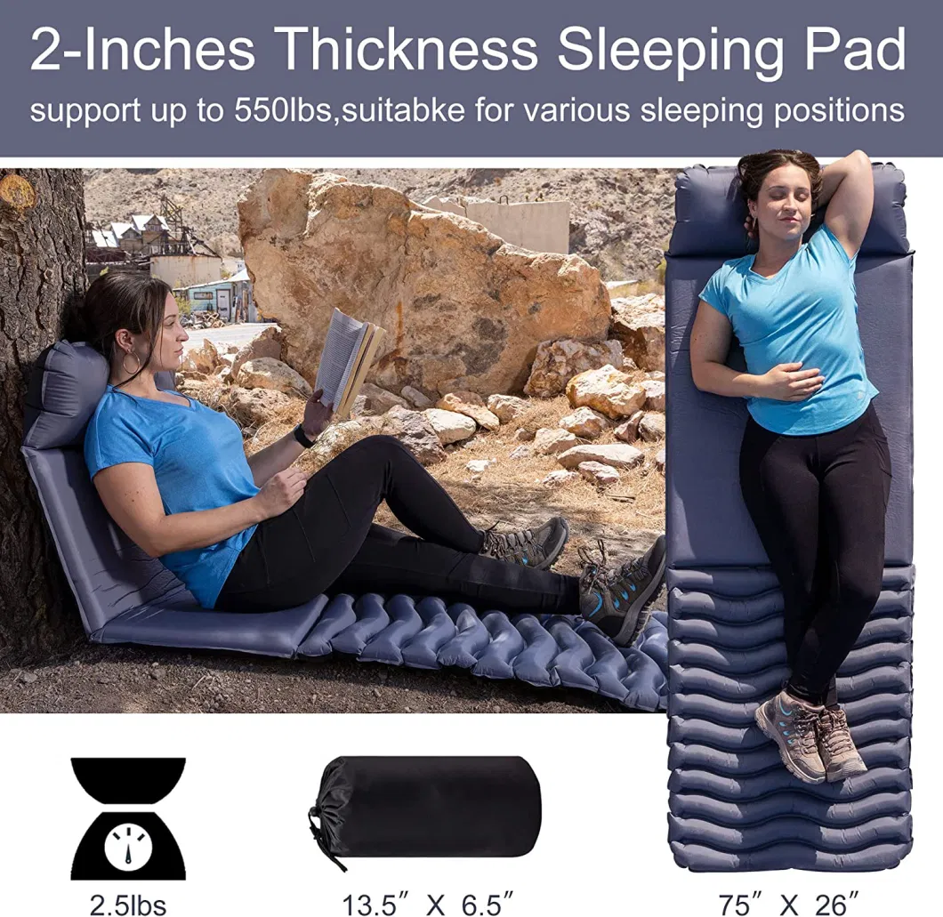 Woqi TPU Compact Lightweight Self-Inflating Air Mattress Camping Inflatable Sleeping Pad