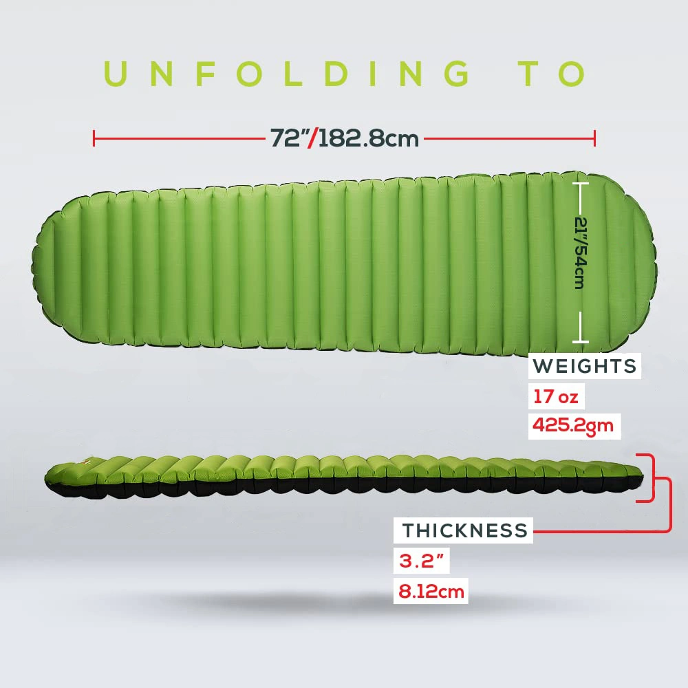 Custom Ultralight Portable Outdoor Inflating Mats Air Mattress PVC Sleeping Pads for Camping