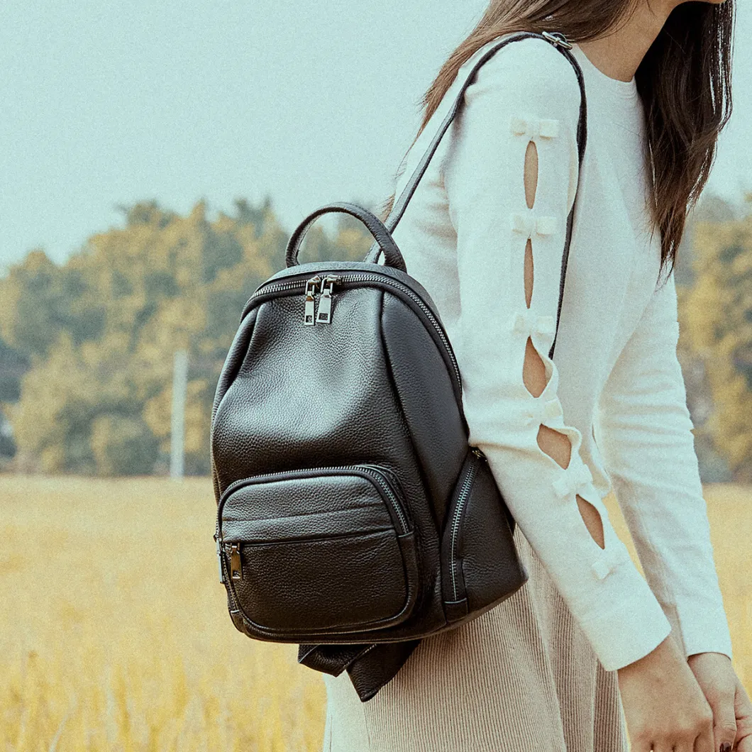(WD11220) Black PU Leather Backpack Laptop Backpack Water Resistant Backpack New Design Backpack Fashion Bag Unisex Backpack