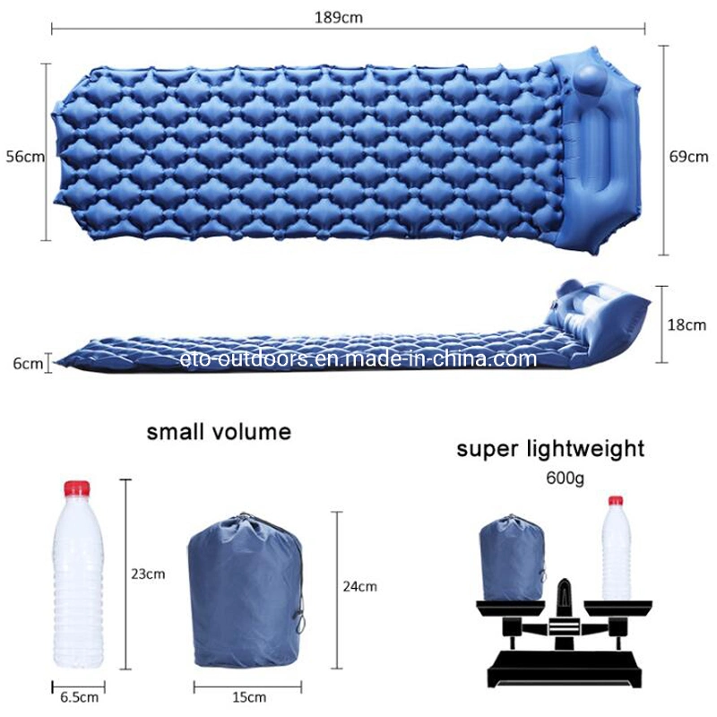 Automatic Self-Inflatable Foldable Outdoor Camping Cushion Mat TPU Air Mattress with Pillow