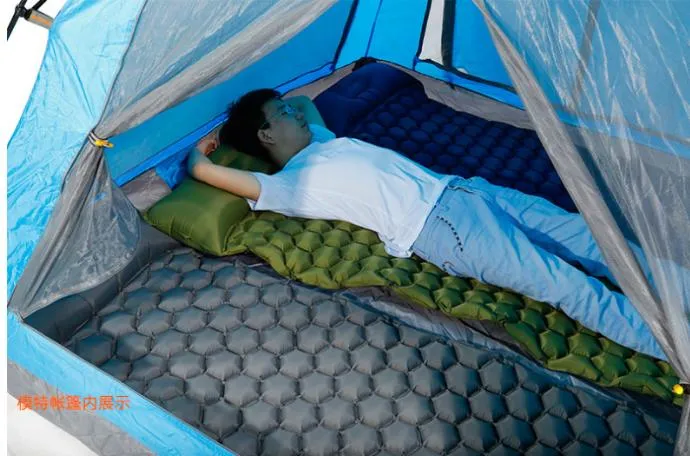 Travel Inflatable Camping Mat Nylon Lightweight Camping Mattress Sleeping Single Pad Outdoor