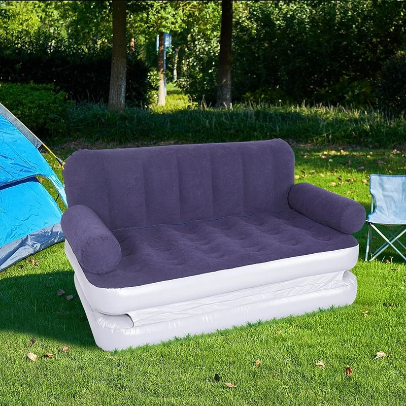 Outdoor Camping Sofa with Armrest Modern Folding Lounger Beach Air Inflatable Sofa