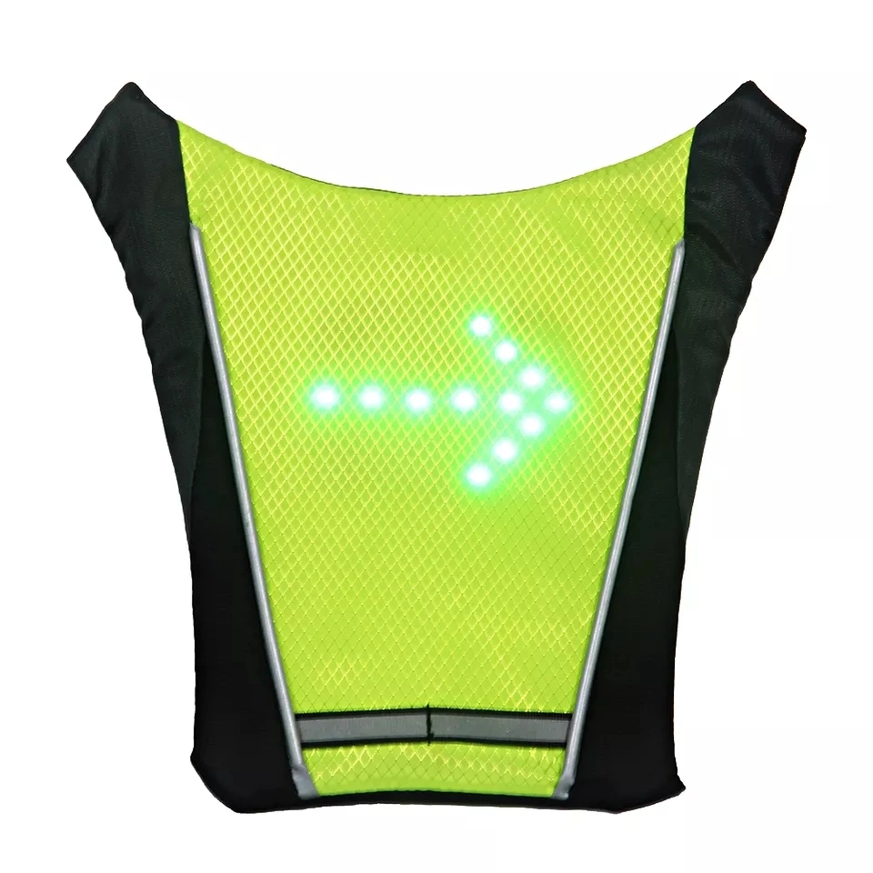 Waterproof Hydration Bag Bicycle Pack LED Light Safety Turn Indicator Turn Signal Lights Flashing Backpack for Running Cycling