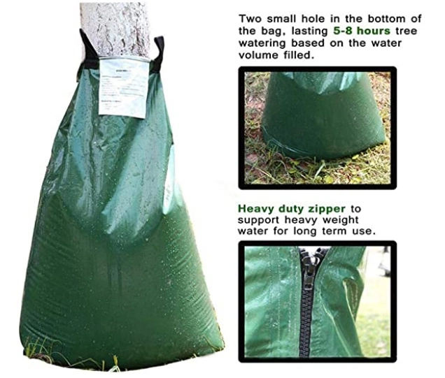 Dandelion 20 Gallon Tree Watering Bag &amp; Ring PE PVC Slow Release, Water Saving Irrigation System