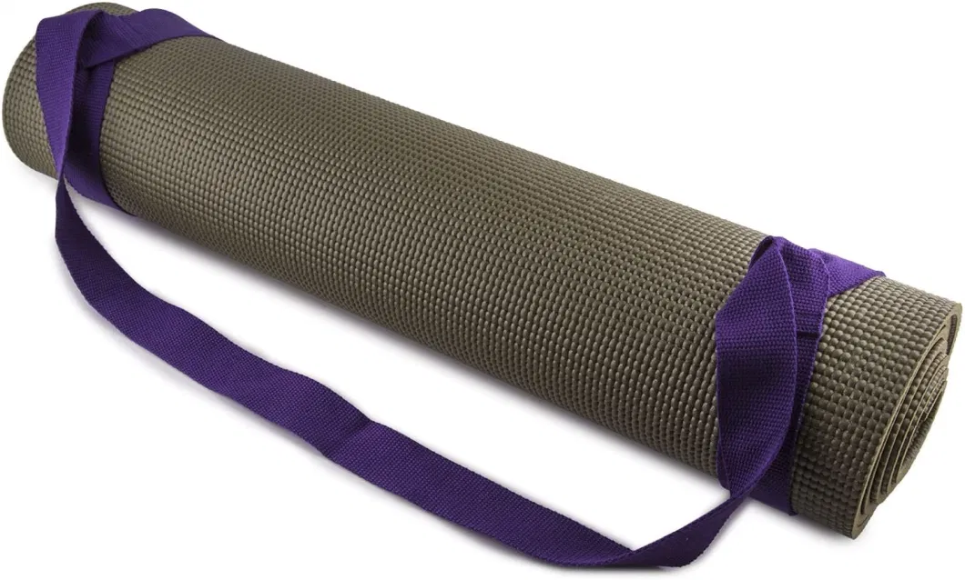 Adjustable Cotton Yoga Mat Carrying Strap Purple