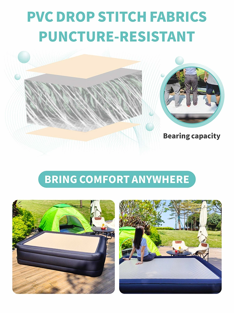 Double High PVC Material Air Mattress for Comfortable Sleeping Self-Inflating Air Bed