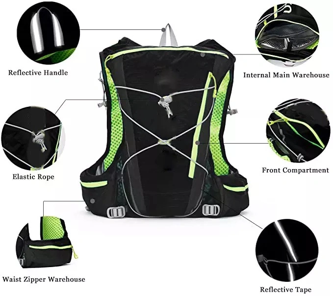 Running Race Hydration Vest Outdoors Hydration Pack Backpack for Marathon Running Cycling Hiking Fits Men and Women