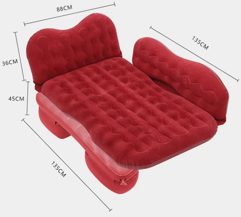 Car Travel Inflatable PVC Flocking Mattress Backseat Air Bed