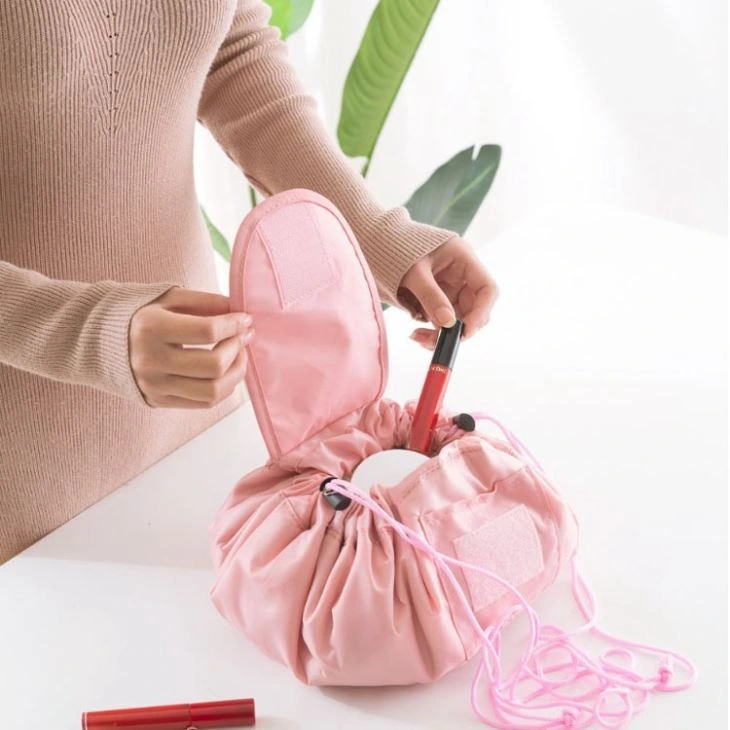 Drawstring Lazy Polyester Cosmetic Bag