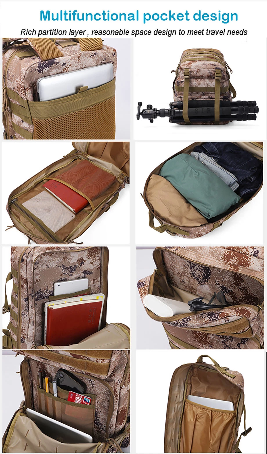 3p Camo Travel Gym Duffel Bags Hiking Camping Waterproof Men Tactical Backpack