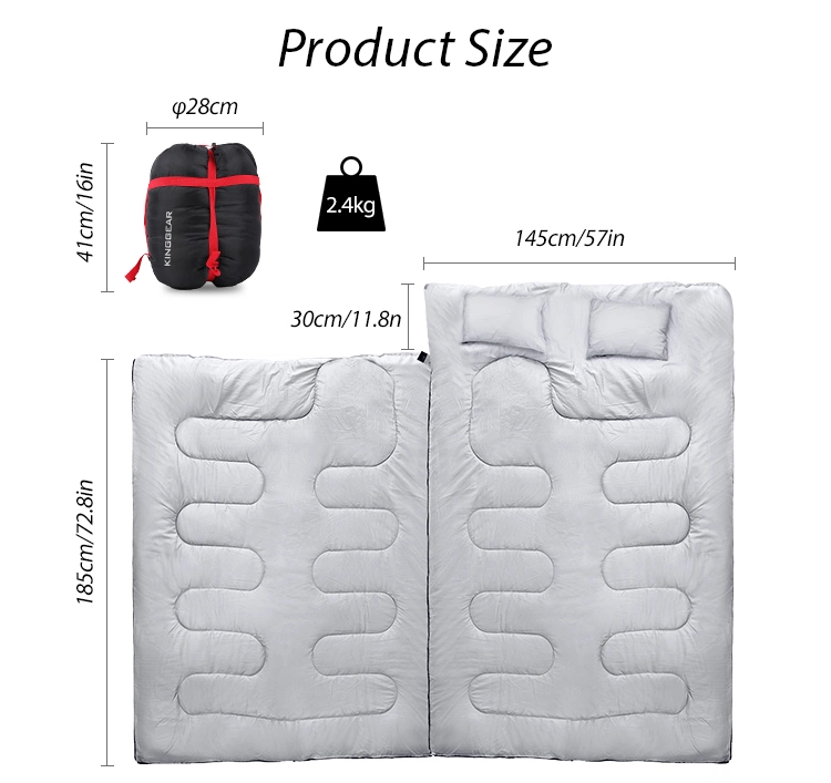 Winter Double Sleeping Bags Lightweight Waterproof Thermal Camping Sleeping Bag for Adults