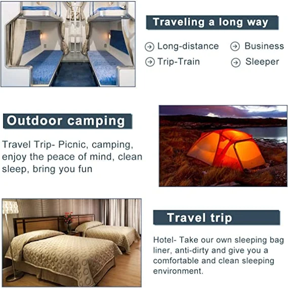Woqi Camping Travel Envelope Cotton Sheet Single Sleeping Bag Liner