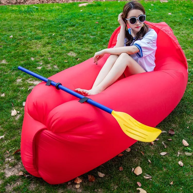 Outdoor Camping Ground Garden Easy Inflation Inflatable Portable Handout Lazy Lounger Air Sleeping Sofa Bag