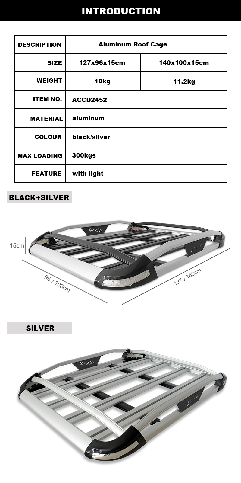 Offroad Car Accessories Roof Luggage Cage for Camping