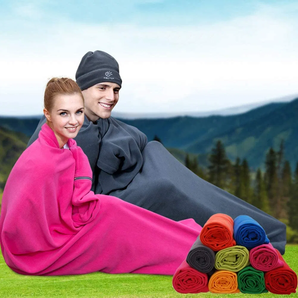 Woq Fleece Sleeping Bag Outdoor Liner Four Seasons Adult Camping Indoor Hotel