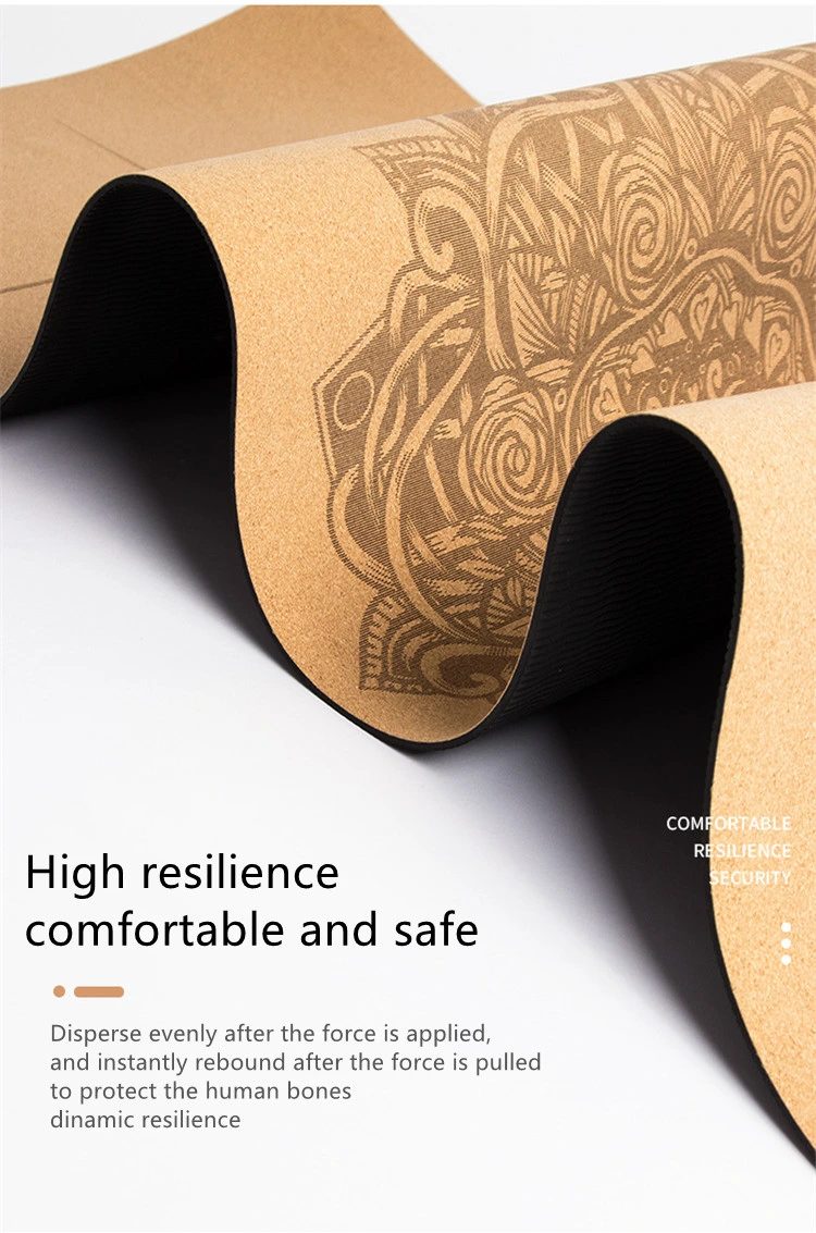 Custom Abrasion Resistant Harmless Natural Anti-Slip Eco-Friendly Cork Yoga Mat