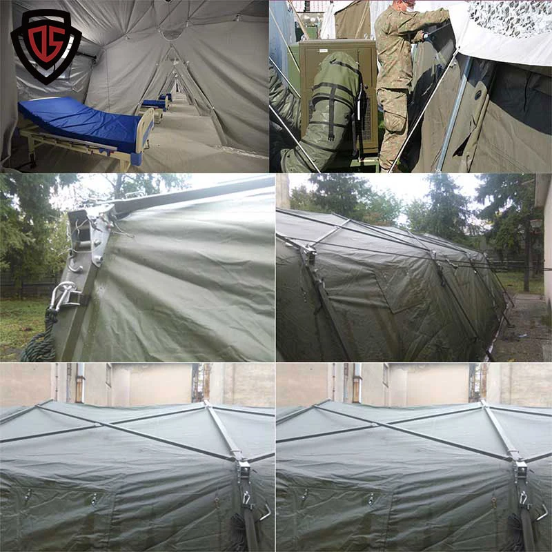 Double Safe Factory 10-50 Persons Frame Military Army Style Waterproof Tent Army Style Filed Outdoor Tent