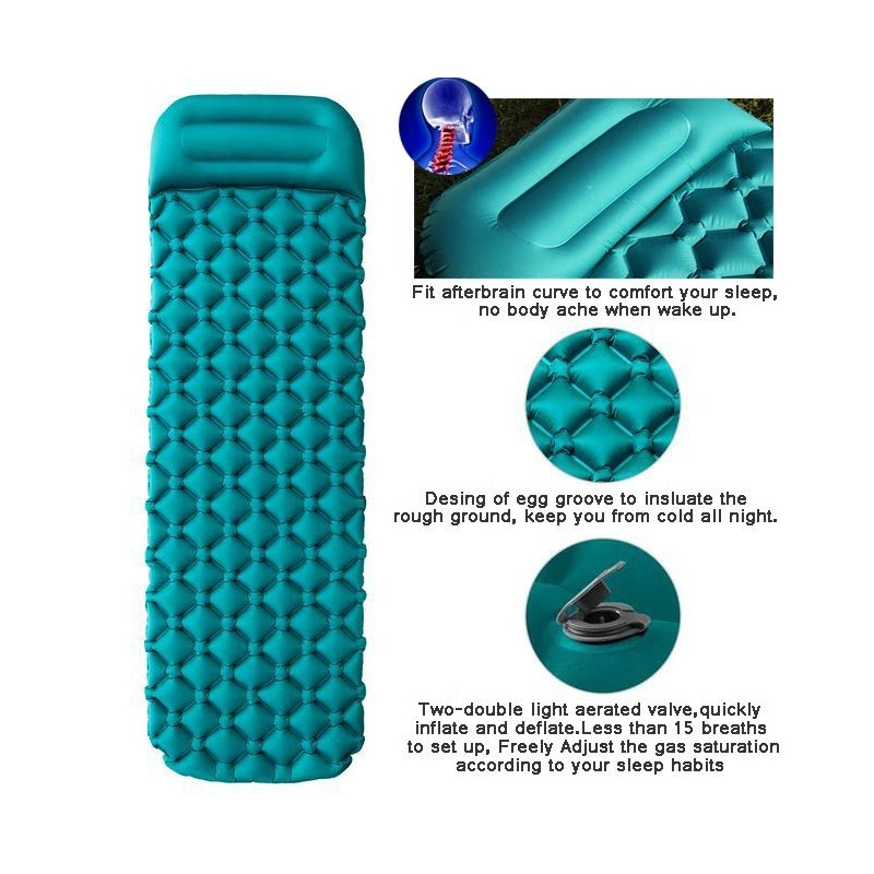 Sleeping Pad for Camping Ultralight Inflatable Sleeping Mat with Built-in Foot Pump