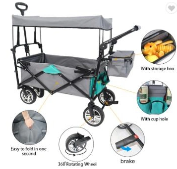 Multi Function Wagon Outdoor Garden Cart Folding Camping Cart Garden Wagon 4 Wheel