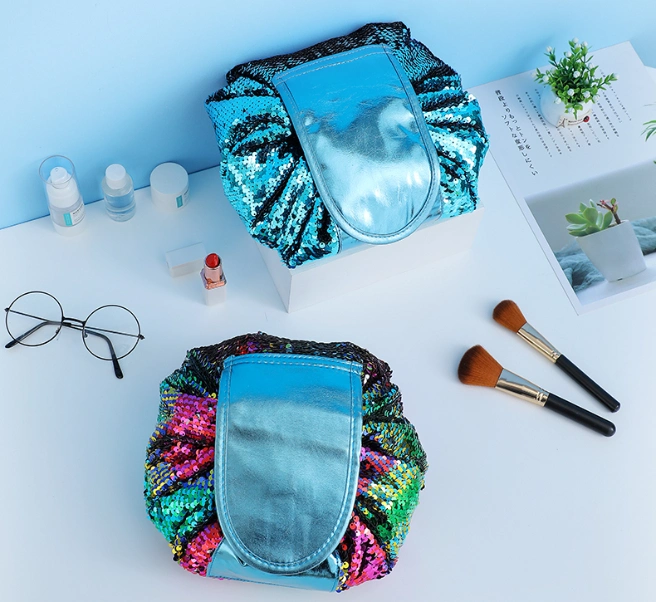 Portable Drawstring Lazy Paillette Washing Bag Cosmetic Bag