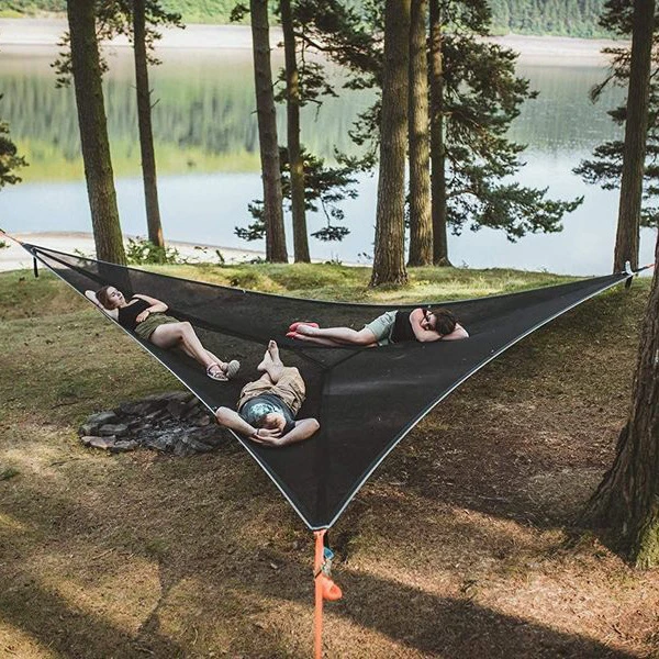 3 Point Design Portable Hammock Multi-Functional Triangle Aerial Mat Multi-Person Hammock Patented Wyz16034