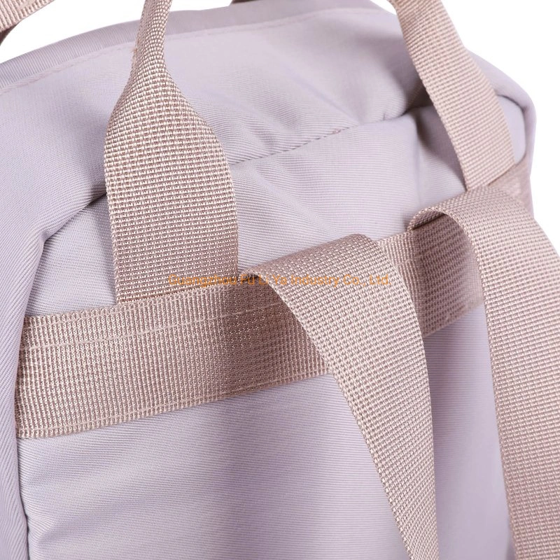 Nylon Water Resistant Stylish Beige Lightweight Bags Women Girls Waterproof Campus Backpack