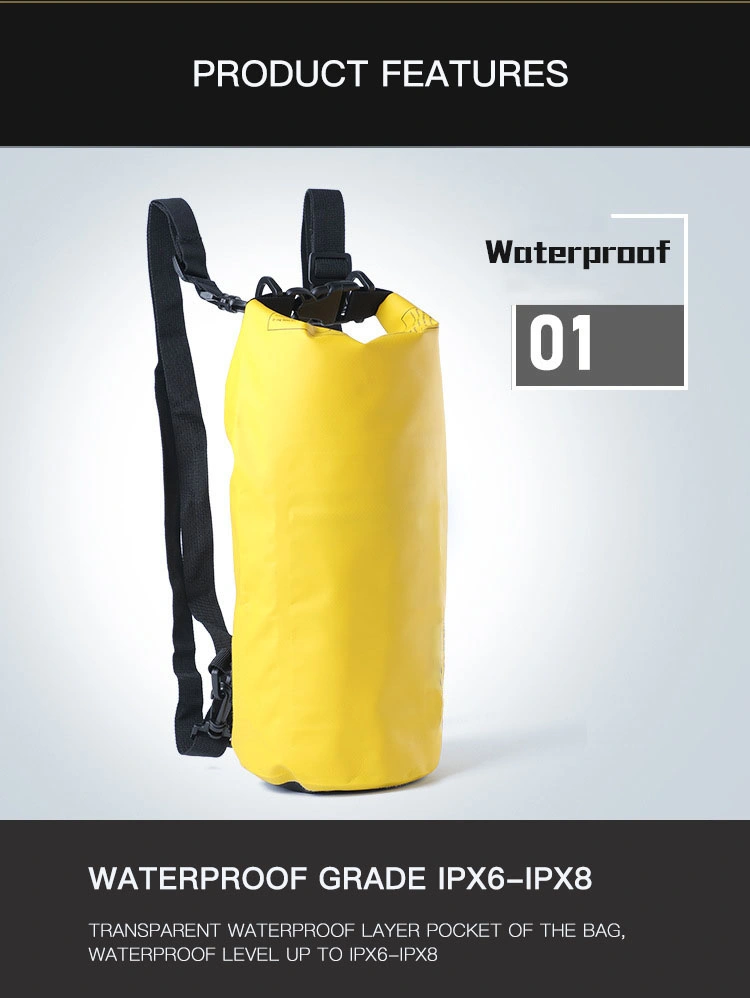 Waterproof Dry Bag Backpack with Zipper Pocket &amp; Shoulder Strap Dry Sack