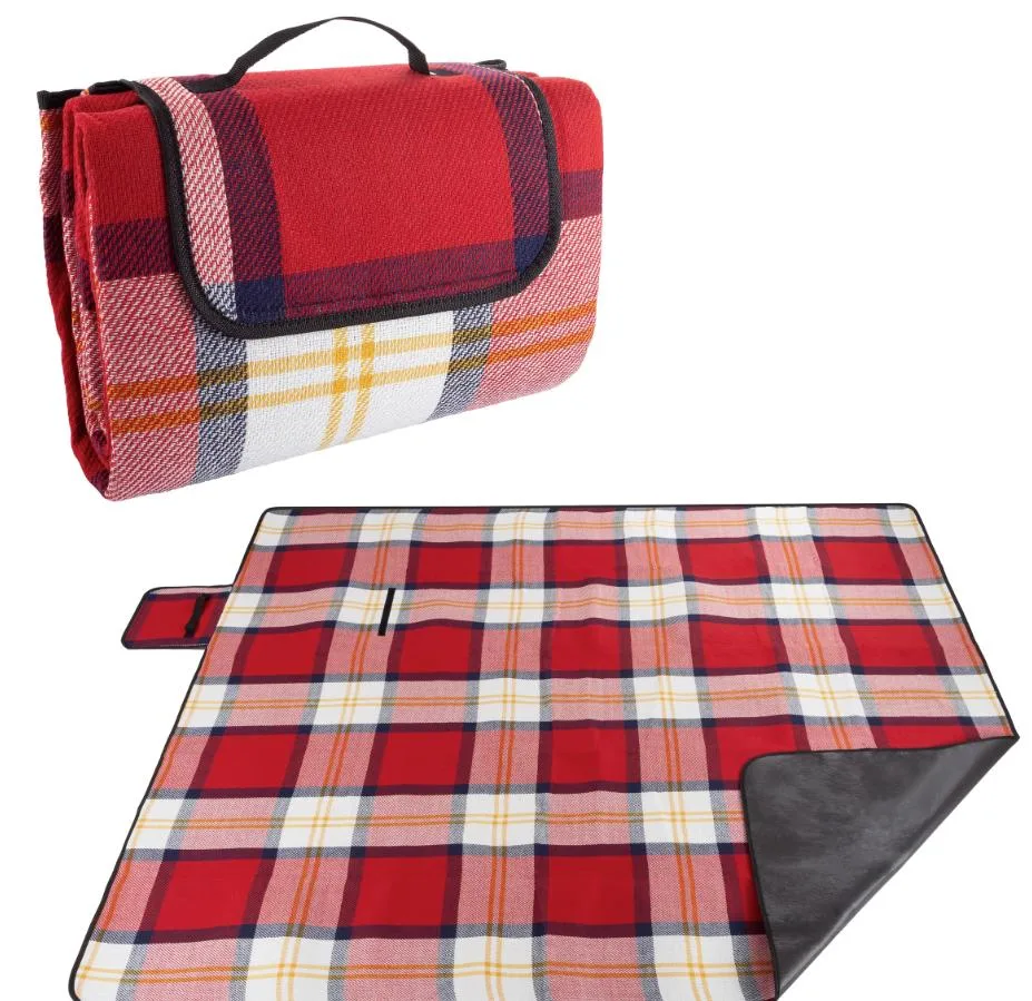 China Factory OEM Custom Design Printed Oxford Waterproof Checked Picnic Blanket