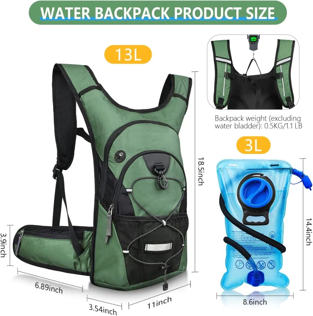 Custom Logo Hydration Backpack; Lightweight Pack