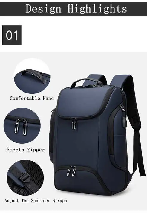 17.3&quot; Waterproof Business Travel Mochilas School Student Computer Laptop Backpack