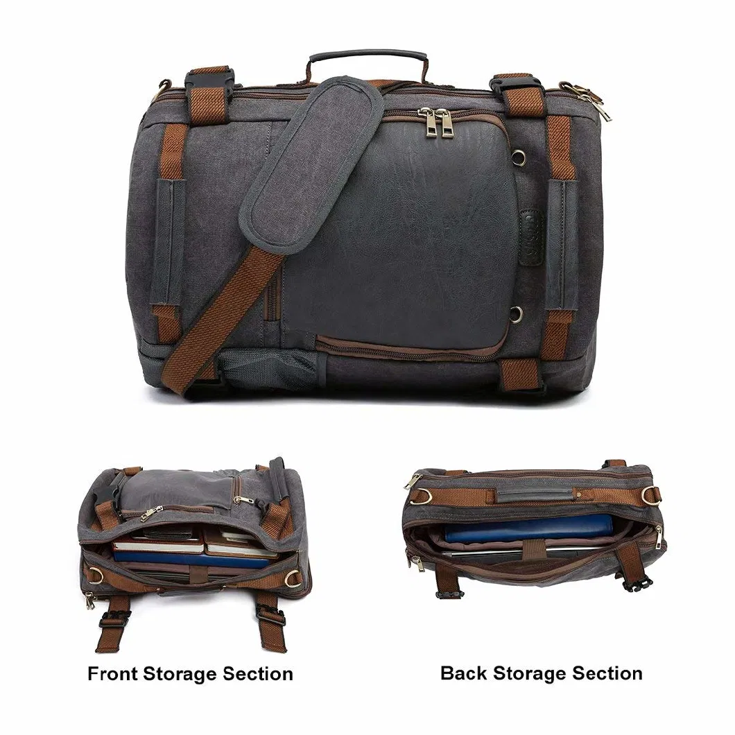 Waterproof Unisex Casual Canvas Travel Duffel Bag Hiking Backpack