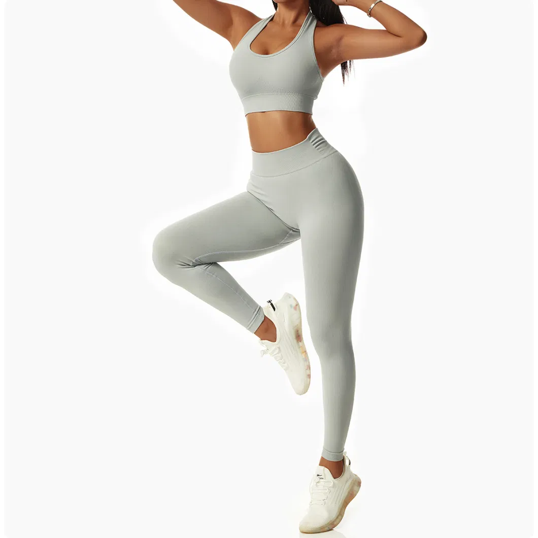 Custom Women Seamless Yoga Set Gym Fitness Sets Yoga Suit Sports Bra Yoga Leggings Workout Clothing