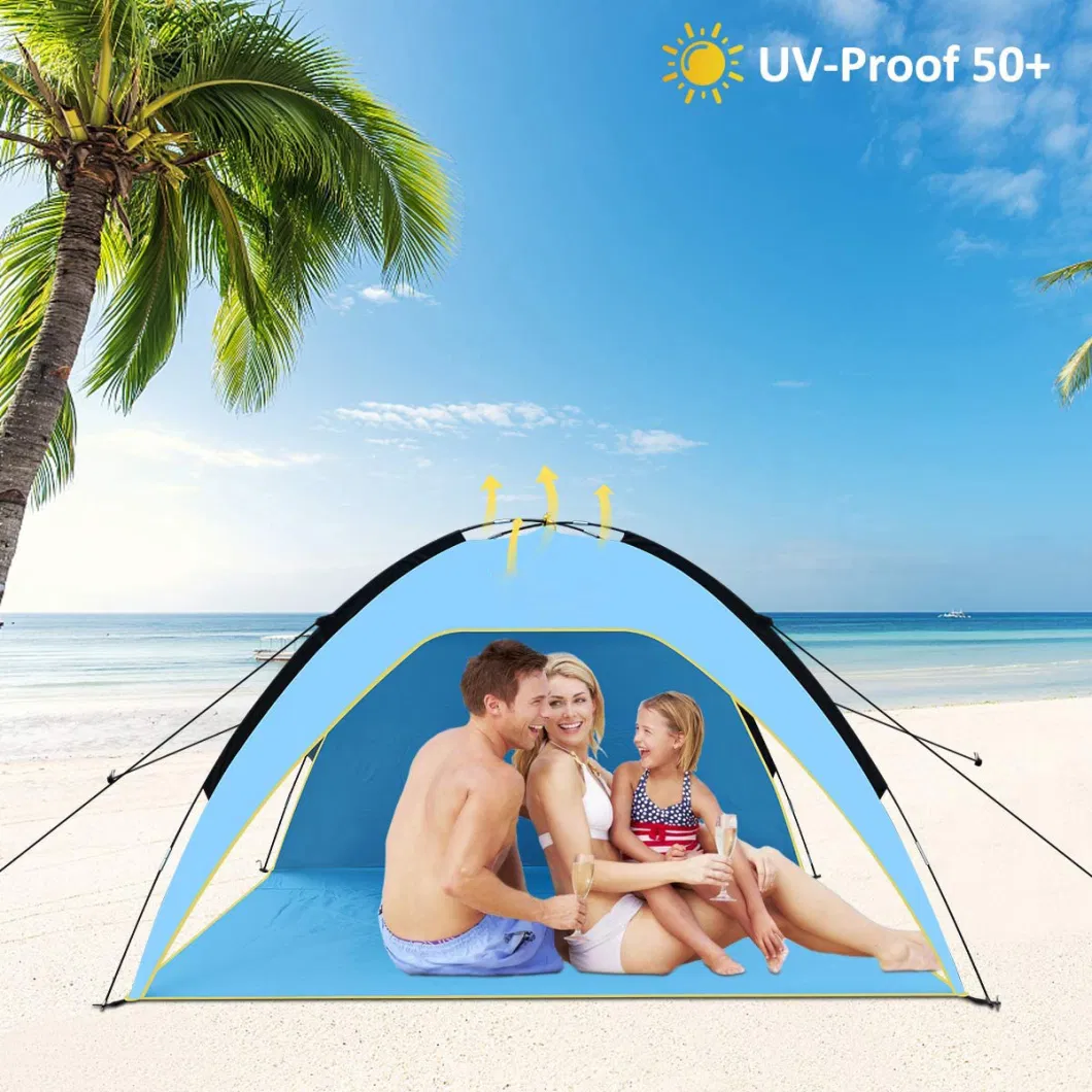 4 People Ultralight Beach Tent Sun Shelter Large Outdoor Folding Awning Tenda Wind-Resistant Anti-UV Camping Shade