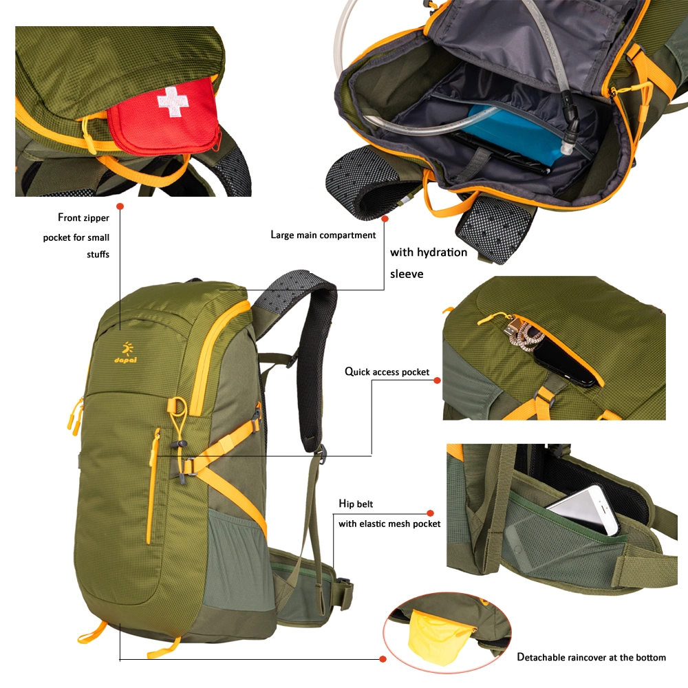 Factory Direct Outdoor Travel Water Resistant Ultra Lightweight Hiking Sports Bag Trekking Backpack