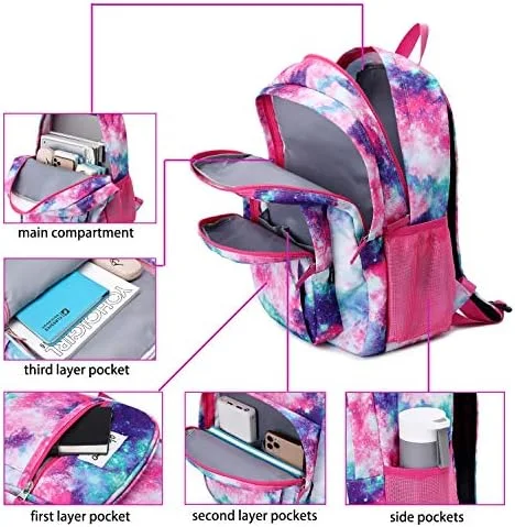 Custom RPET Fabric Classical Basic Travel Backpack for School Water Resistant Bookbag