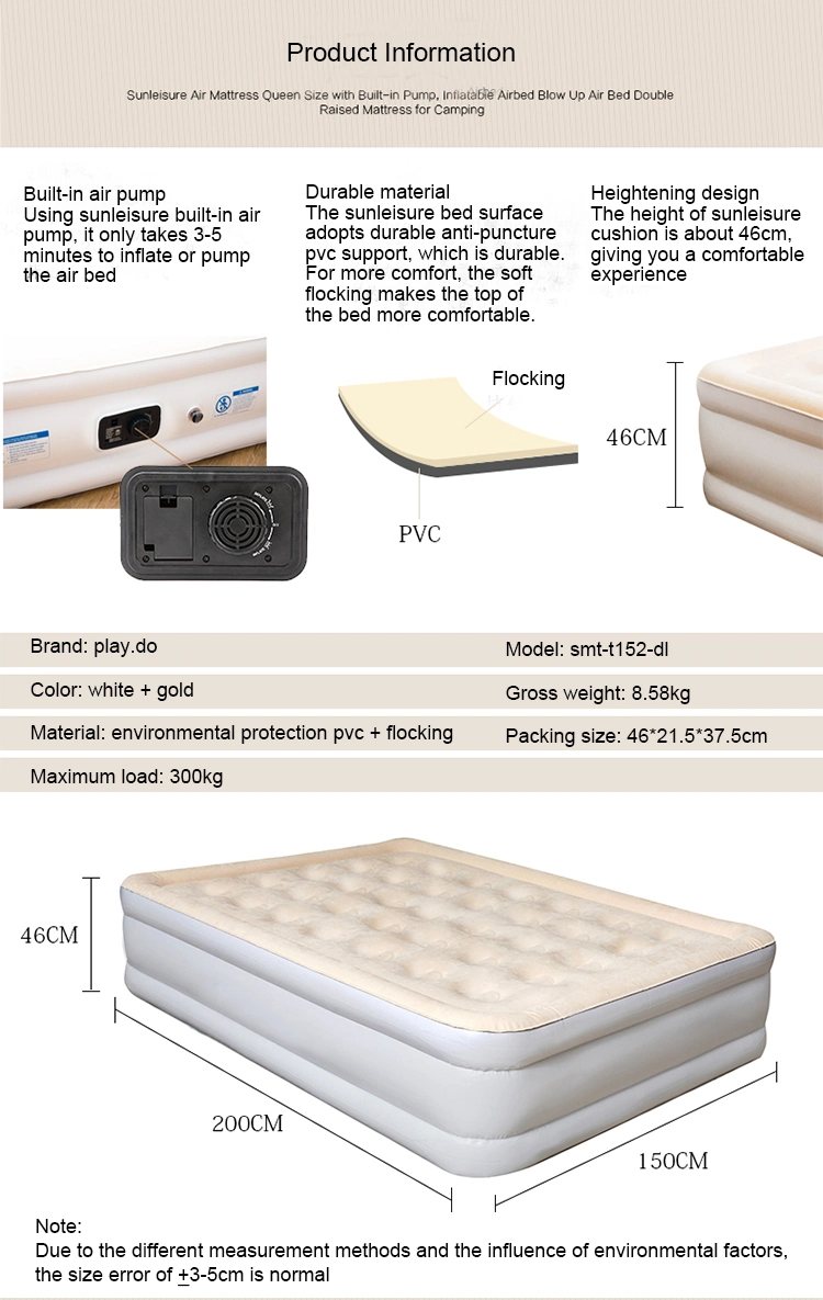 Hot Sale Factory Price Custom Size Floding Single Inflatable Air Mattresses Bed