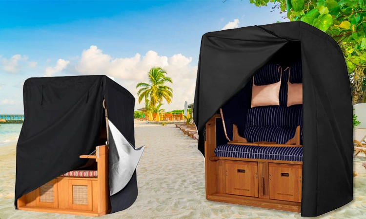 Outdoor Beach Chair Cover Garden Black Courtyard Chair Cover