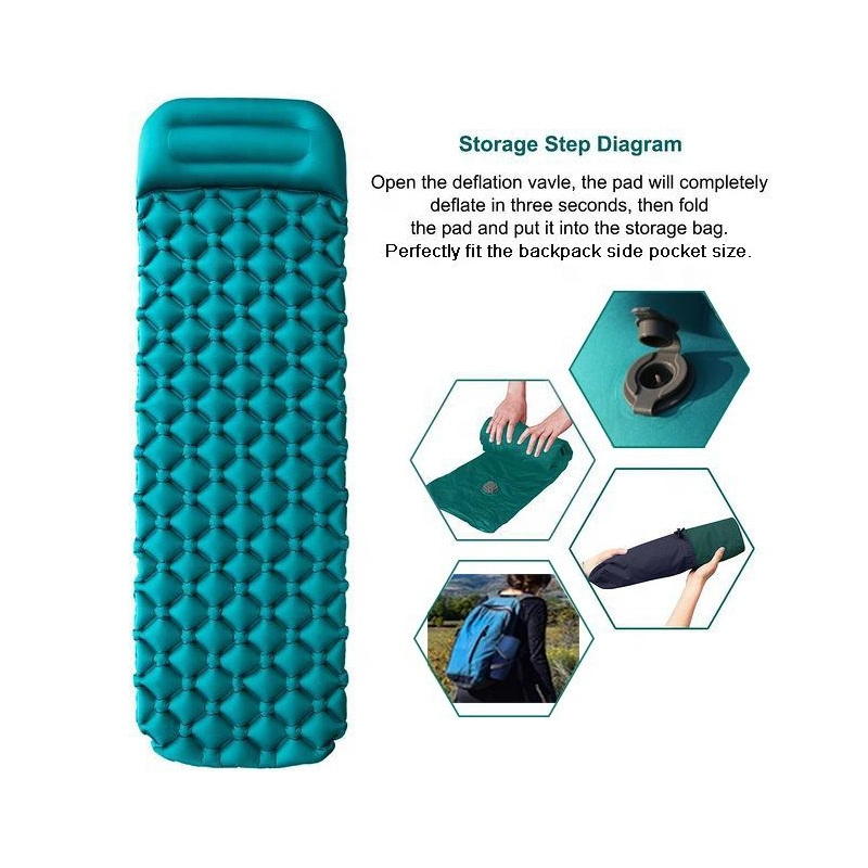 Sleeping Pad for Camping Ultralight Inflatable Sleeping Mat with Built-in Foot Pump