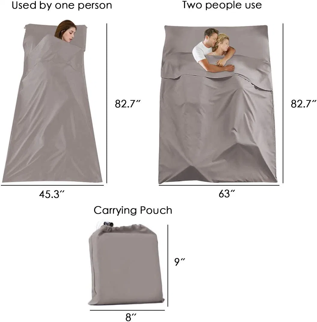 Woqi High Quality Envelop Shape Warm and Soft Silk Sleeping Bag Liner