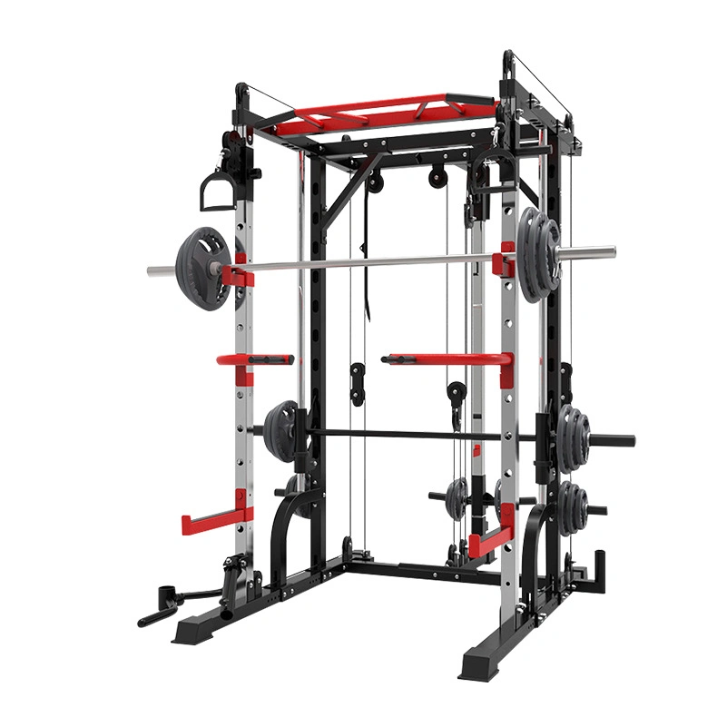 Commercial Fitness Multi Functional Strength Equipment Sport Versatile Smith Machine Gym for Home Training Equipment Multi-Grip Pull-up Bar Barrel Training