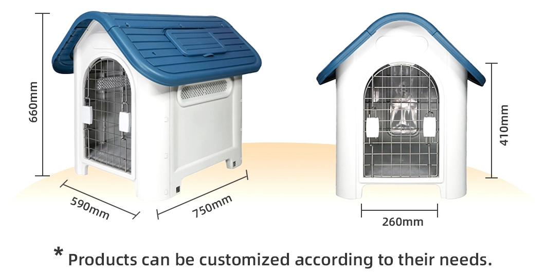 Fashion Single-Door Plastic Pet Kennel Strength and Durability Dog Bed with Air Vents